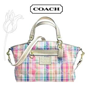 Coach Poppy Daisy Signature Madras Plaid Shoulder Bag